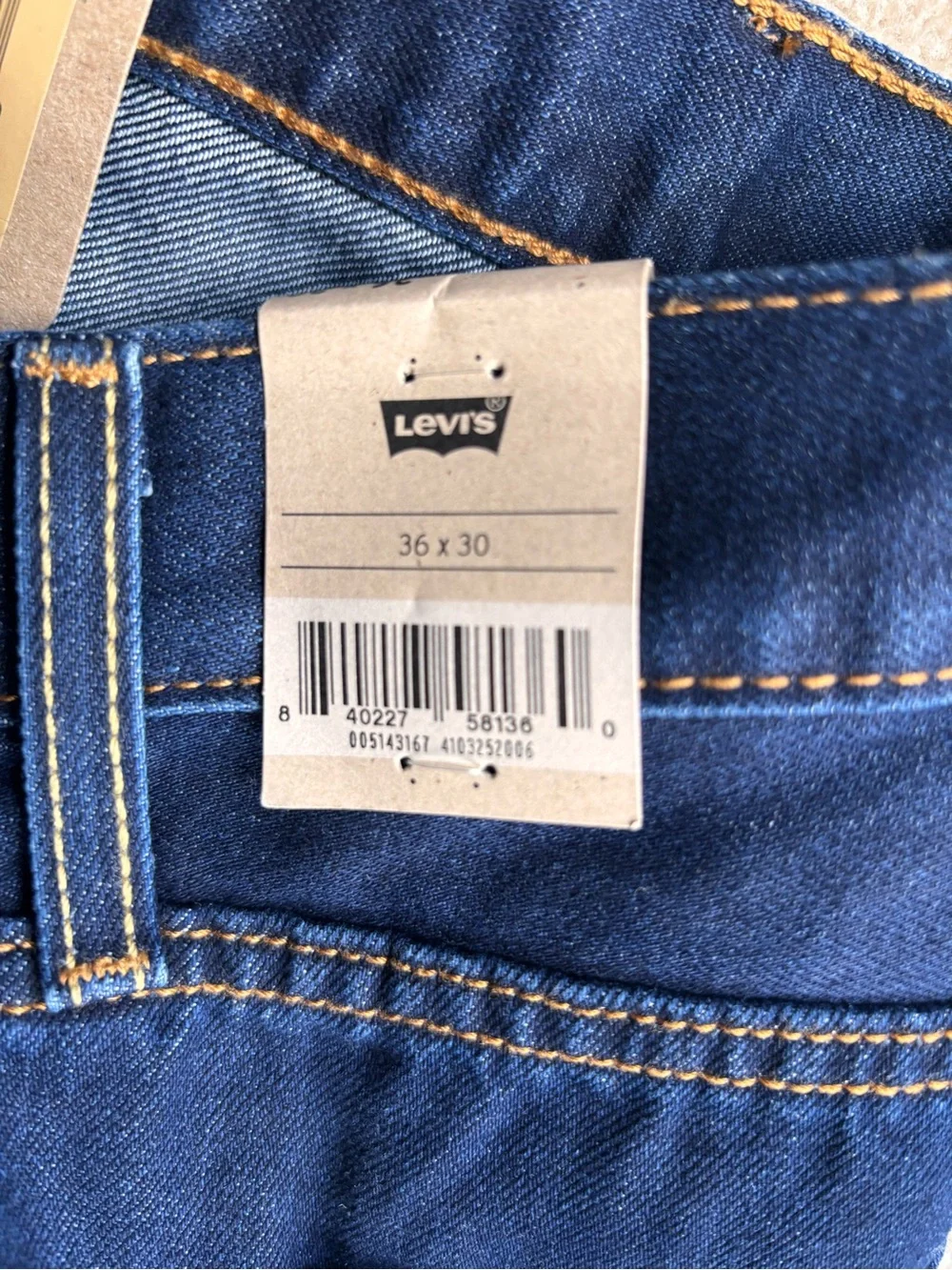 Levi’s 514 Straight Fit Jeans Men’s 36x30 Dark Wash Stretch Denim NWT